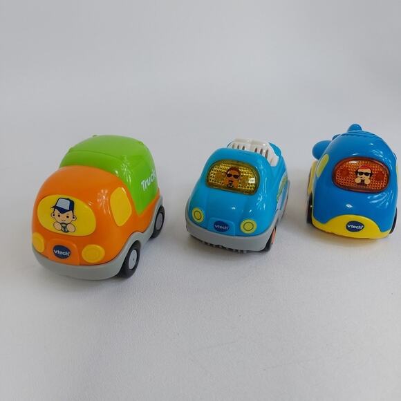 Vtech Go Go Smart Wheels Green Orange Truck, Blue Convertible, Blue Airplane - Picture 4 of 7